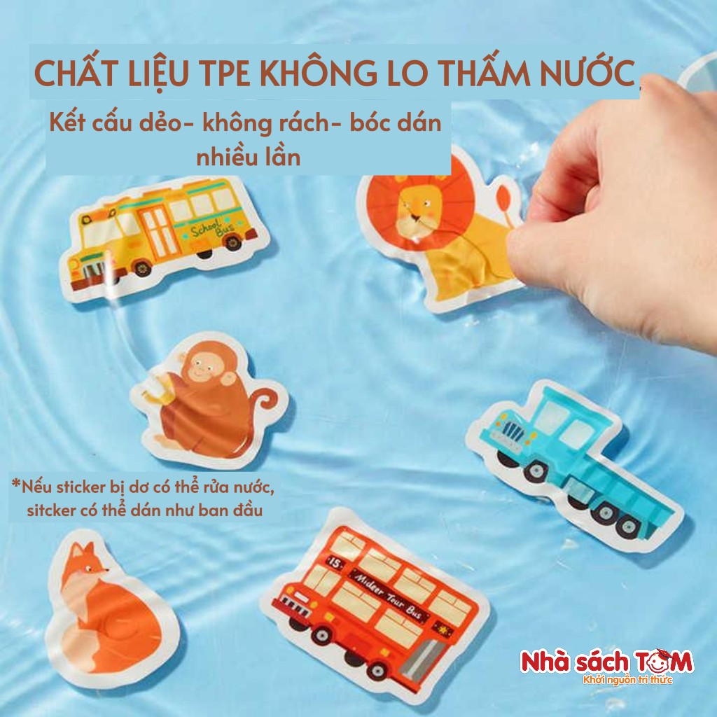 Sách dán sticker thạch Keybaby, đồ chơi bóc dán không rách dùng được nhiều lần