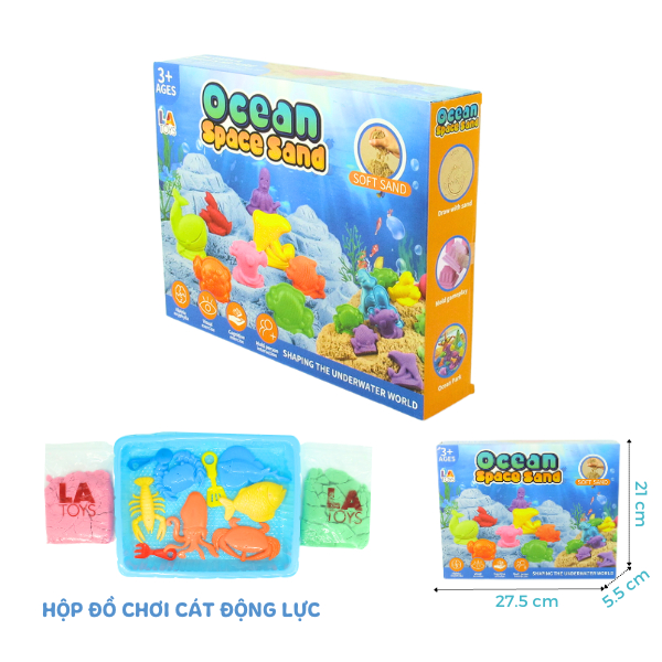 Cát động lực cho bé kèm khuôn và khay, La toys, đồ chơi an toàn Việt Nam đạt kiểm định chất lượng