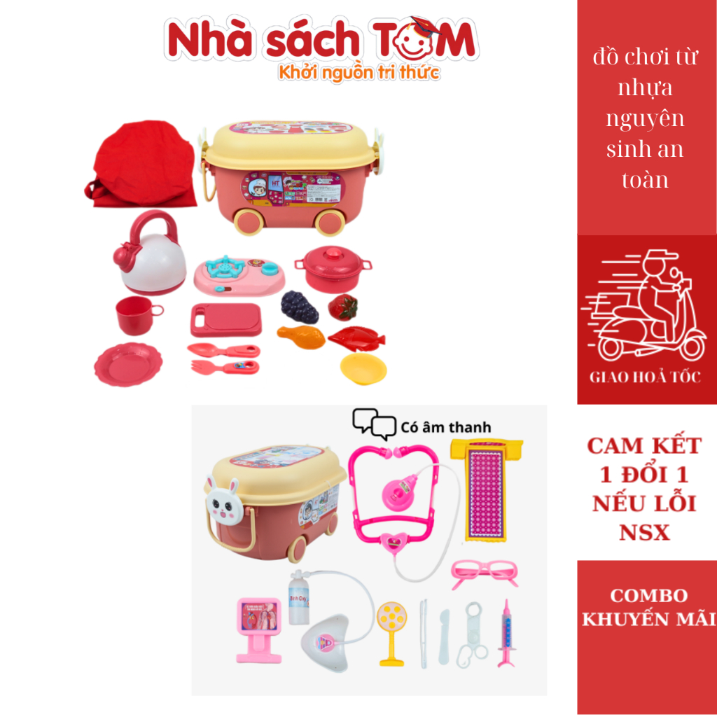 Bộ đồ chơi nấu ăn cho bé,Hoàng Thu, đồ chơi nhà bếp an toàn cho bé từ 3 tuổi bằng nhựa nguyên sinh