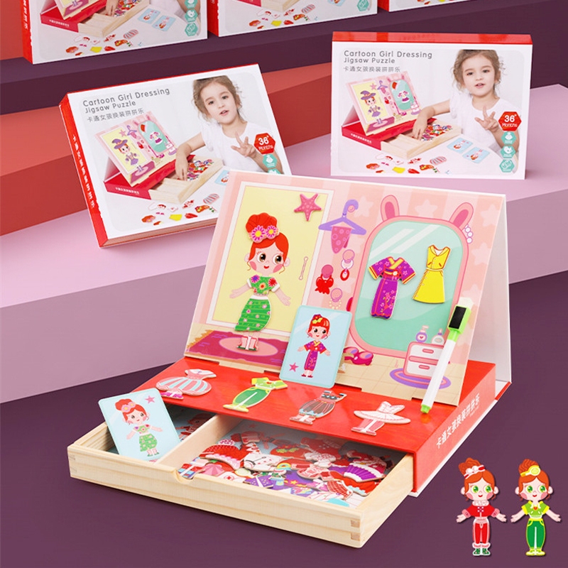 Đồ chơi búp bê nam châm thay đồ cho bé gái, đồ chơi Montessori phát triển trí tuệ cho bé từ 3 tuổi