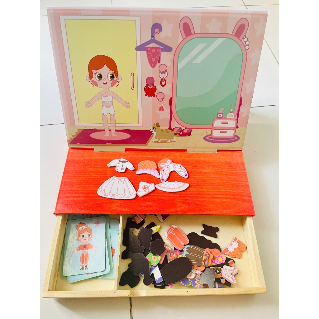 Đồ chơi búp bê nam châm thay đồ cho bé gái, đồ chơi Montessori phát triển trí tuệ cho bé từ 3 tuổi