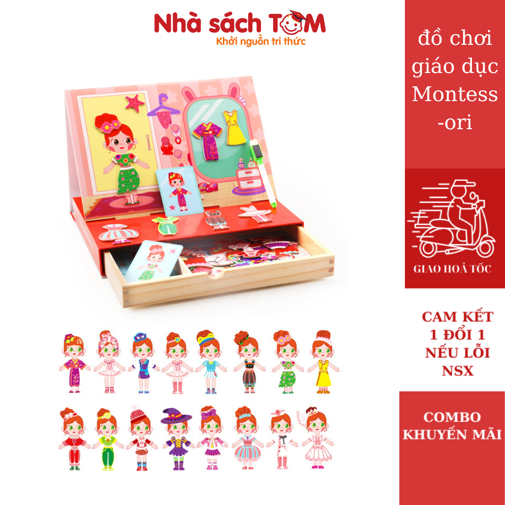 Đồ chơi búp bê nam châm thay đồ cho bé gái, đồ chơi Montessori phát triển trí tuệ cho bé từ 3 tuổi