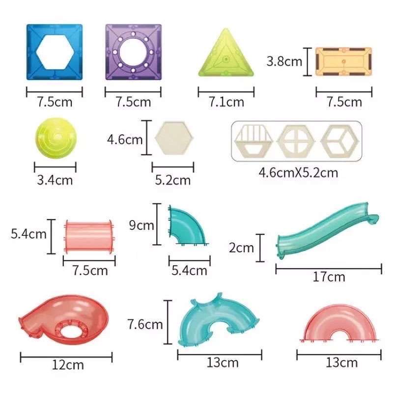 Đồ chơi nam châm xếp hình thả bóng, đồ chơi xếp hình thông minh 97 chi tiết cho bé từ 3 tuổi