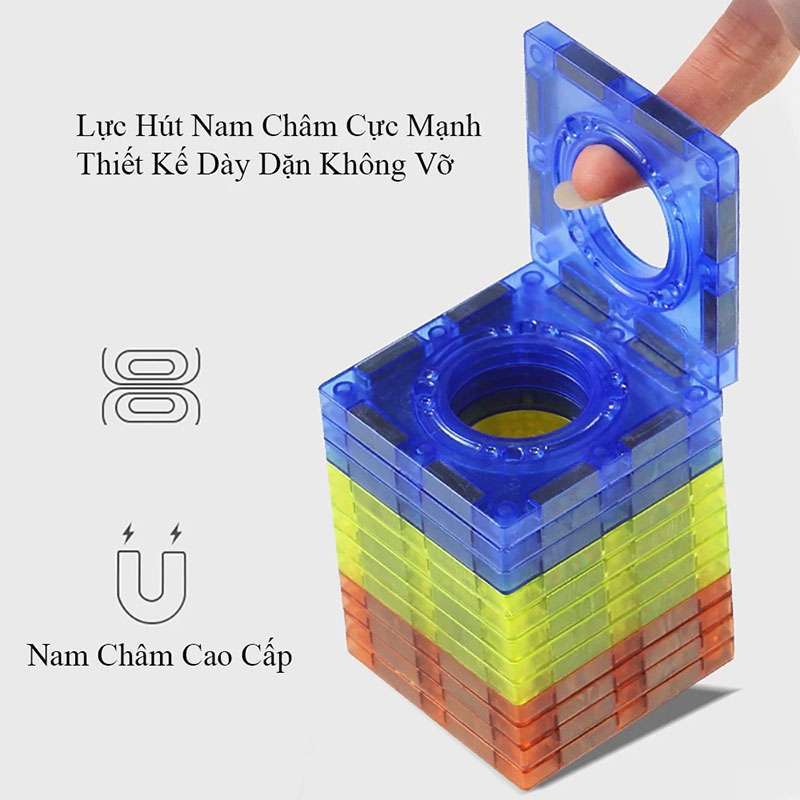 Đồ chơi nam châm xếp hình thả bóng, đồ chơi xếp hình thông minh 97 chi tiết cho bé từ 3 tuổi