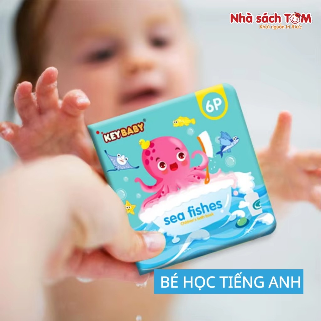 Sách vải Montessori Keybaby đồ chơi giáo dục sớm cho trẻ từ 3 tháng tuổi sách vải không thấm nước