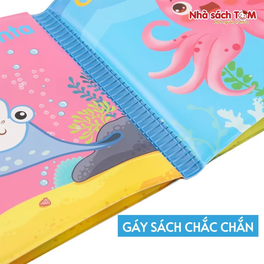Sách vải Montessori Keybaby đồ chơi giáo dục sớm cho trẻ từ 3 tháng tuổi sách vải không thấm nước