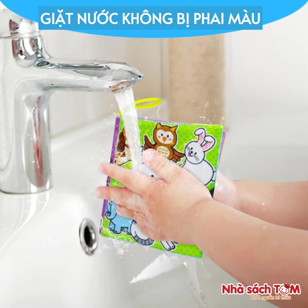 Sách vải Montessori Keybaby đồ chơi giáo dục sớm cho trẻ từ 3 tháng tuổi sách vải không thấm nước