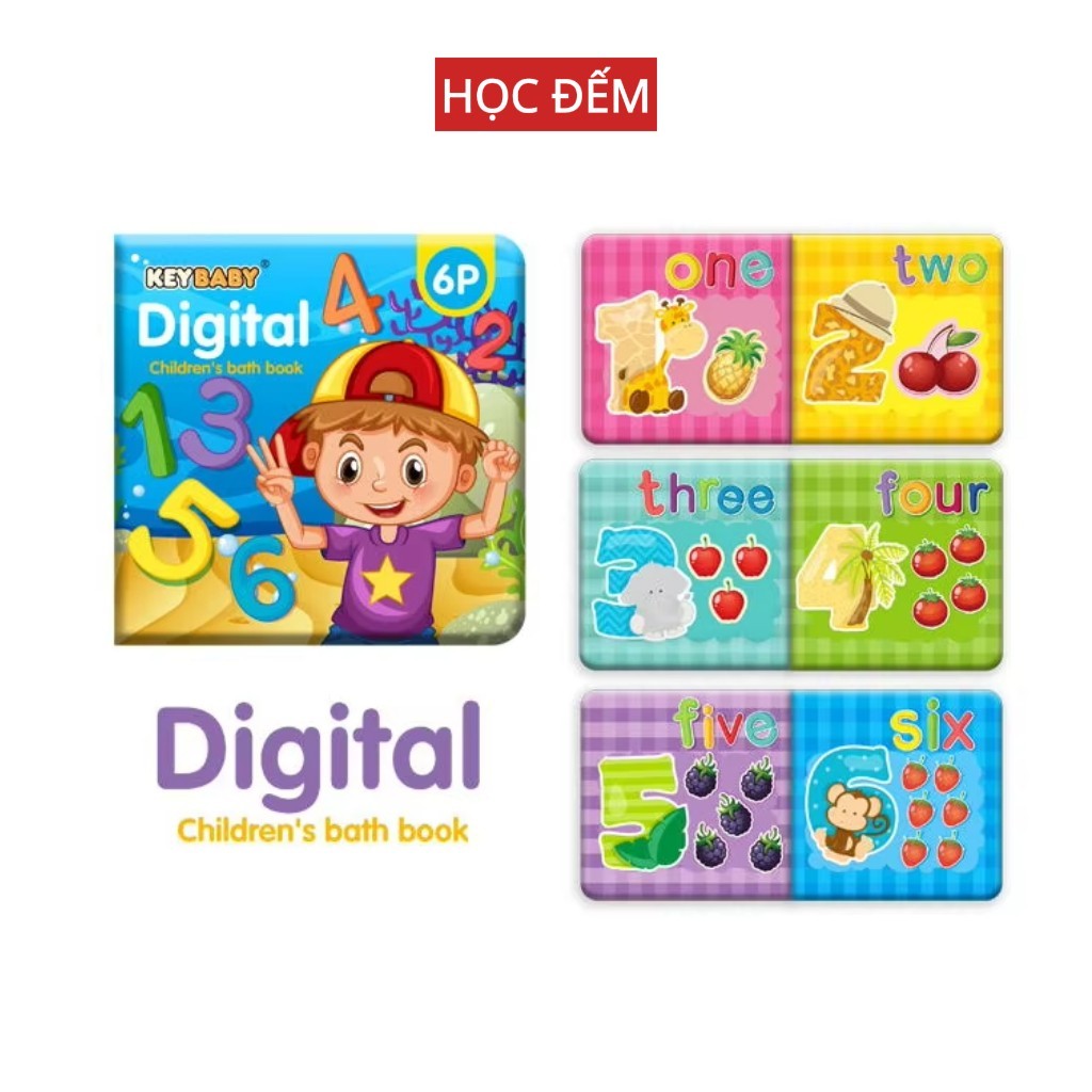 Sách vải Montessori Keybaby đồ chơi giáo dục sớm cho trẻ từ 3 tháng tuổi sách vải không thấm nước