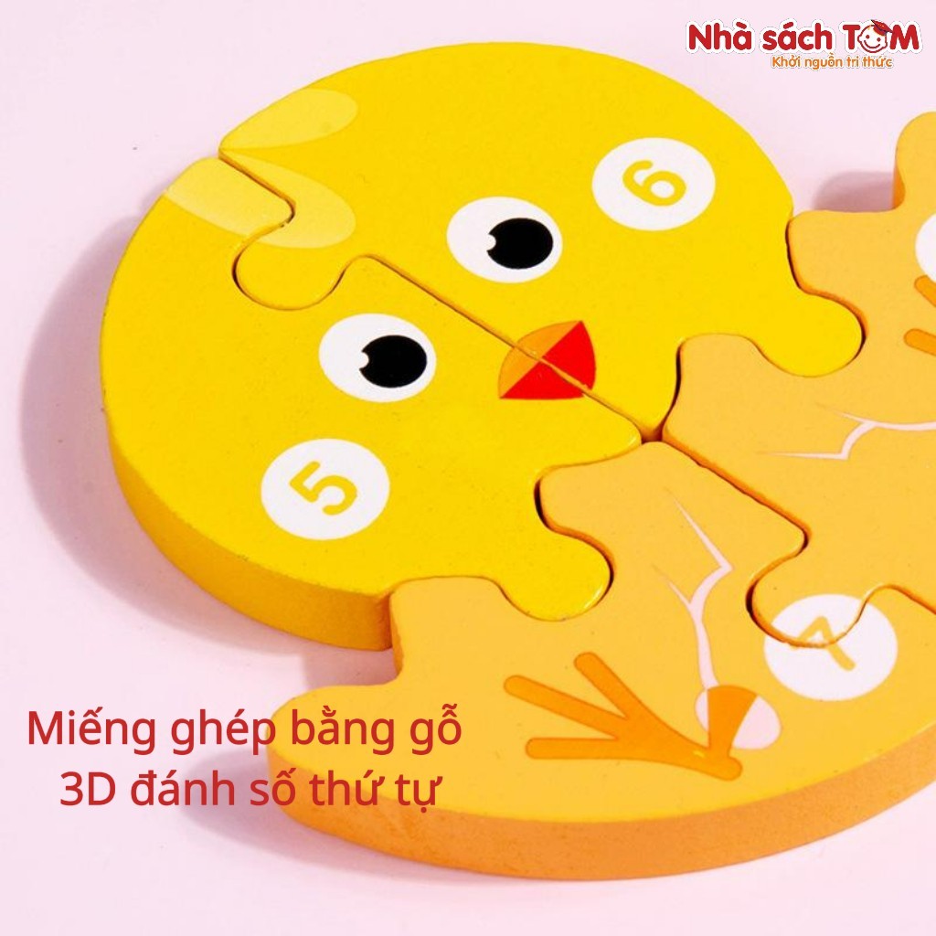 Đồ chơi tranh ghép hình 3D bộ xếp hình gỗ cho bé từ 3 tuổi