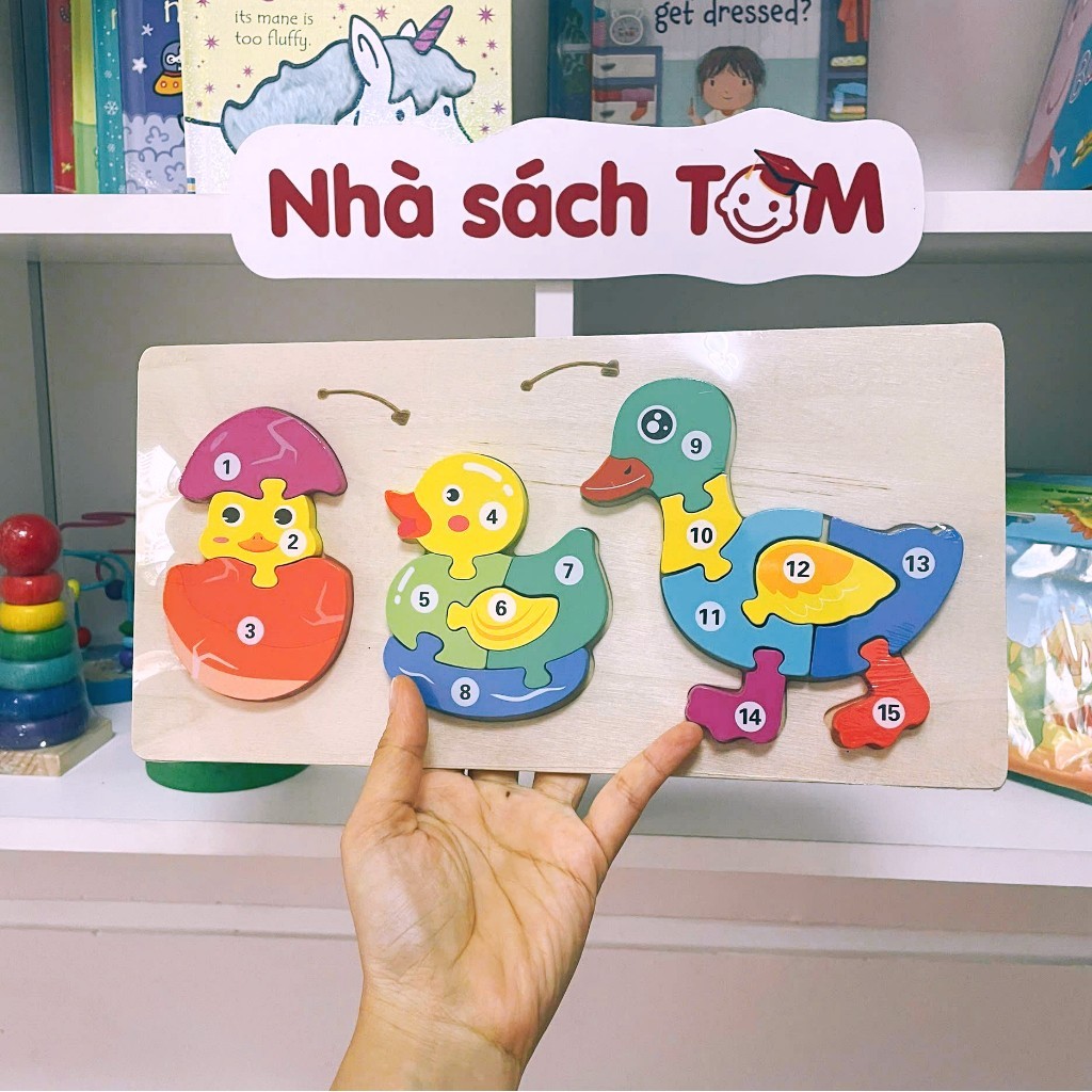 Đồ chơi tranh ghép hình 3D bộ xếp hình gỗ cho bé từ 3 tuổi