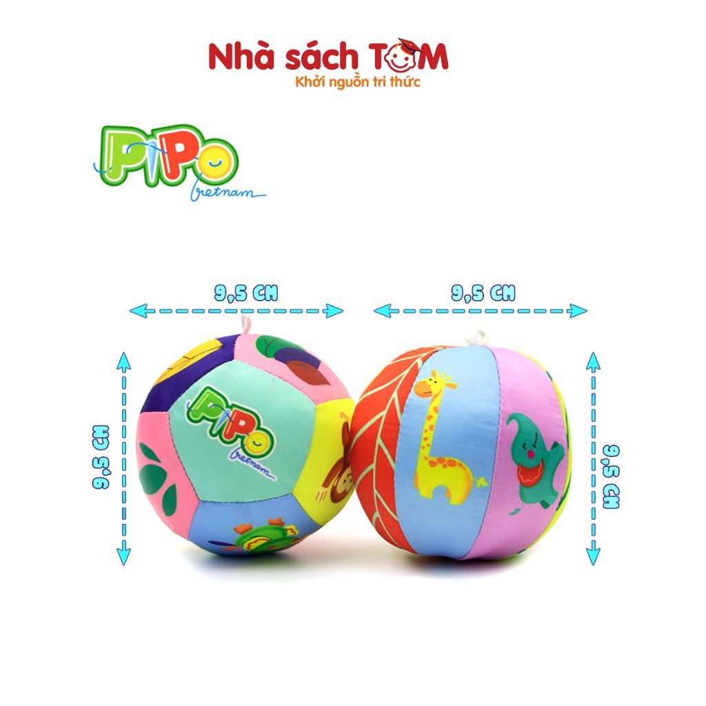 Đồ chơi bóng vải 12 múi lục lạc Pipovietnam kích thích đa giác quan dành cho bé từ 0-6 tuổi