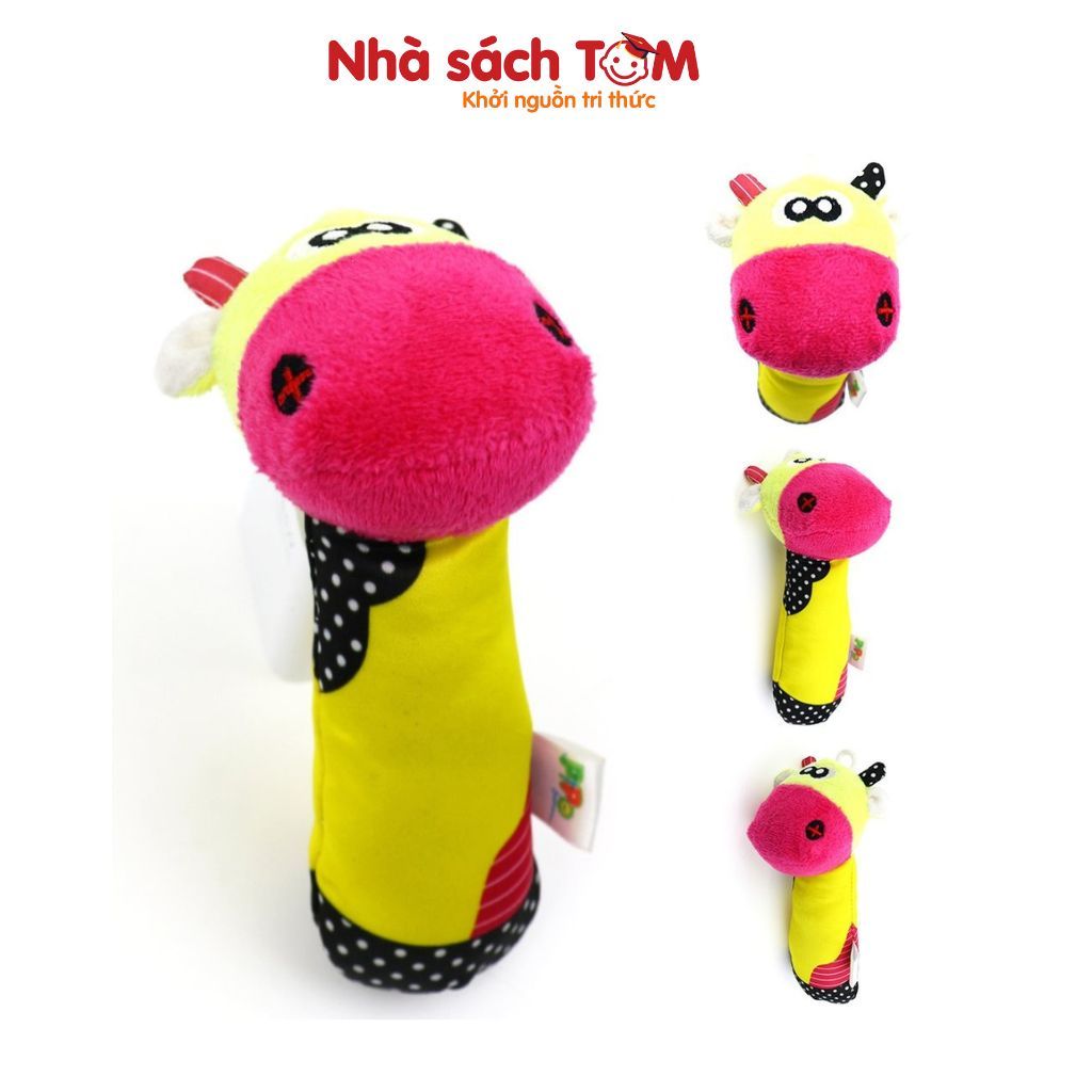 Đồ chơi lục lạc vải cầm tay con vật Pipovietnam kích thích đa giác quan dành cho trẻ từ 0-3 tuổi