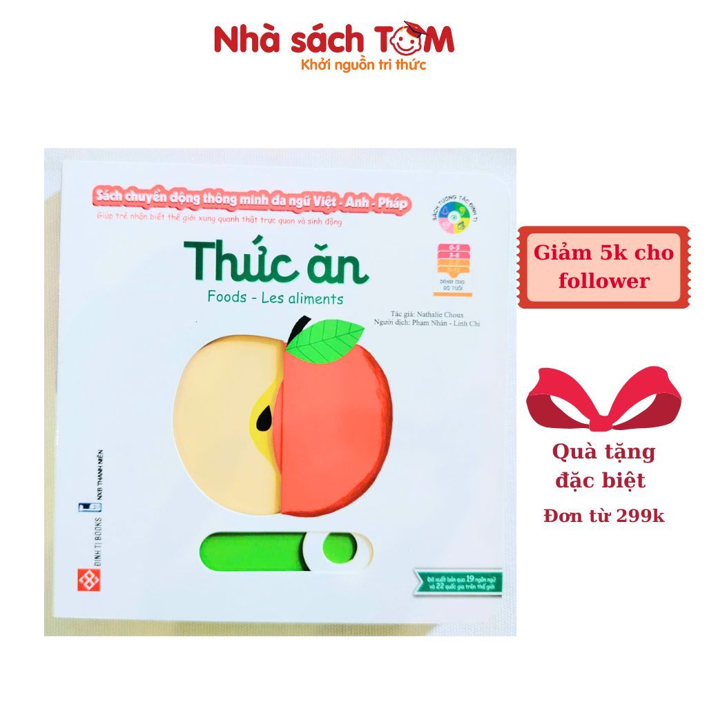 Sách chuyển động thông minh đa ngữ Việt-Anh-Pháp - Thức ăn