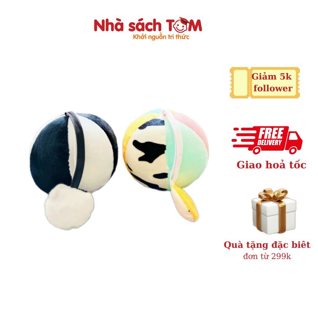 Đồ chơi bóng vải lục lạc và bóp chít chít Lalala Baby kích thích giác quan cho bé từ 0-12 tháng, Nhà sách Tom