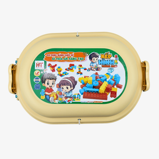 Bộ đồ chơi xếp hình,Nhà sách Tom, đồ chơi lắp ráp an toàn cho bé từ 3 tuổi bằng nhựa nguyên sinh