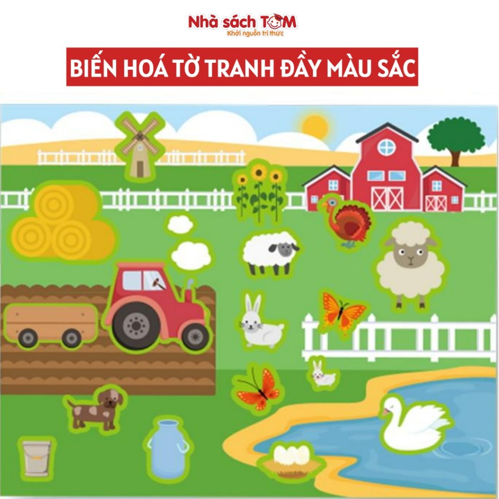 Sticker dẻo tái sử dụng nhiều lần, Keybaby, bộ đồ chơi dán đi dán lại, sáng tạo trang trí cho bé