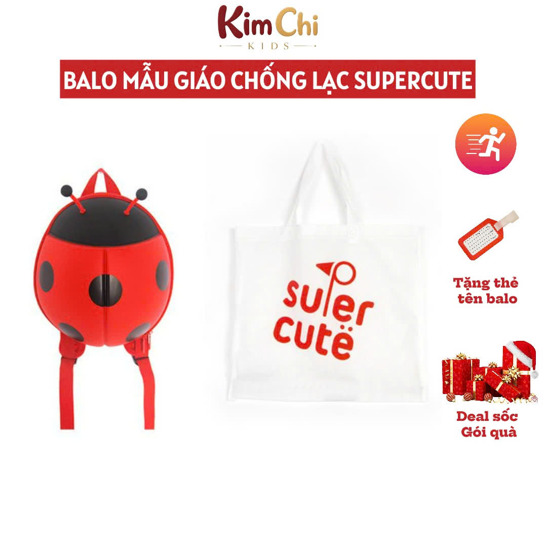Balo mẫu giáo hình bọ Ladybug 3D, Supercute, balo mầm non thiết kế ngộ nghĩnh, chống nước, siêu nhẹ, dễ thương cho bé SF032