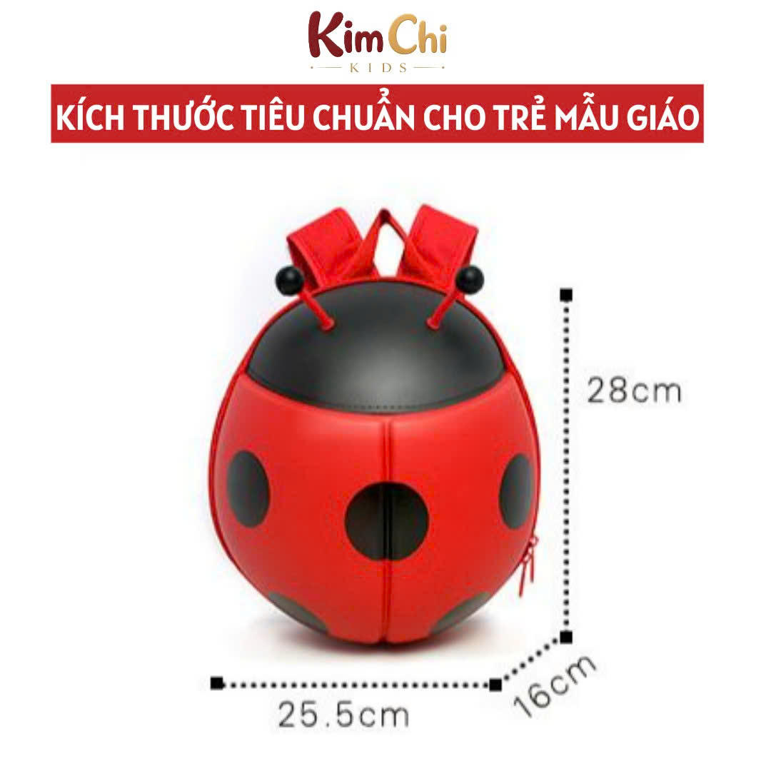Balo mẫu giáo hình bọ Ladybug 3D, Supercute, balo mầm non thiết kế ngộ nghĩnh, chống nước, siêu nhẹ, dễ thương cho bé SF032