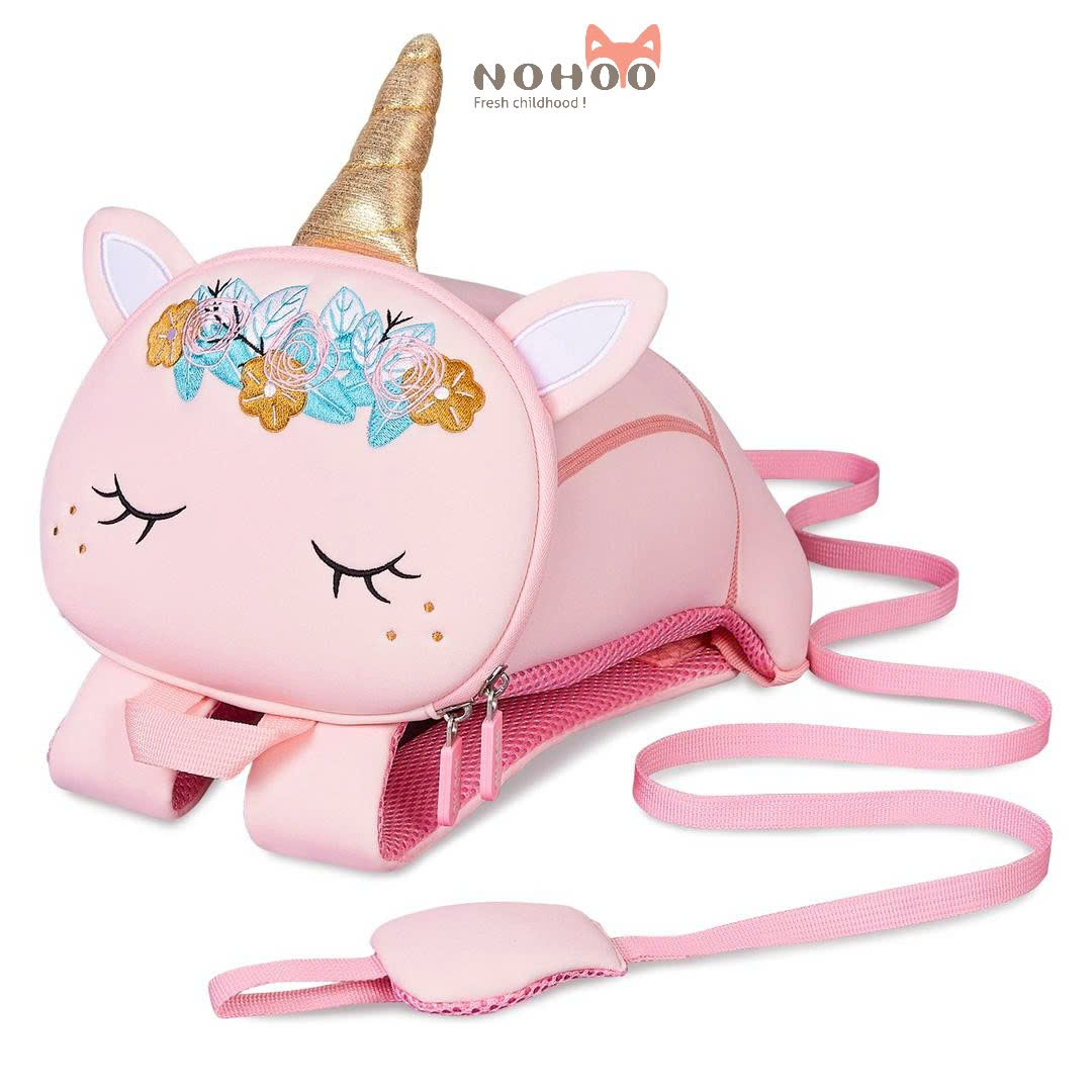 Balo mẫu giáo chống lạc Nohoo chính hãng siêu nhẹ hình thú dễ thương cho bé từ 2-6 tuổi NHB051S