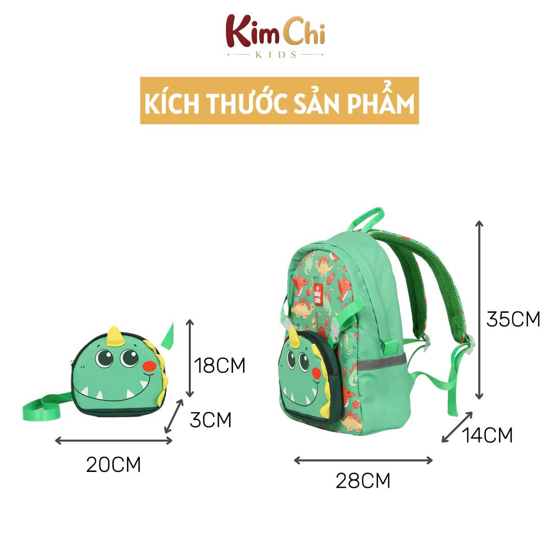 Balo mẫu giáo Supercute 2 trong 1 kết hợp túi đeo chéo ngộ nghĩnh cho bé, balo mầm non siêu nhẹ, chống nước, kiểu dáng đáng yêu  SF125