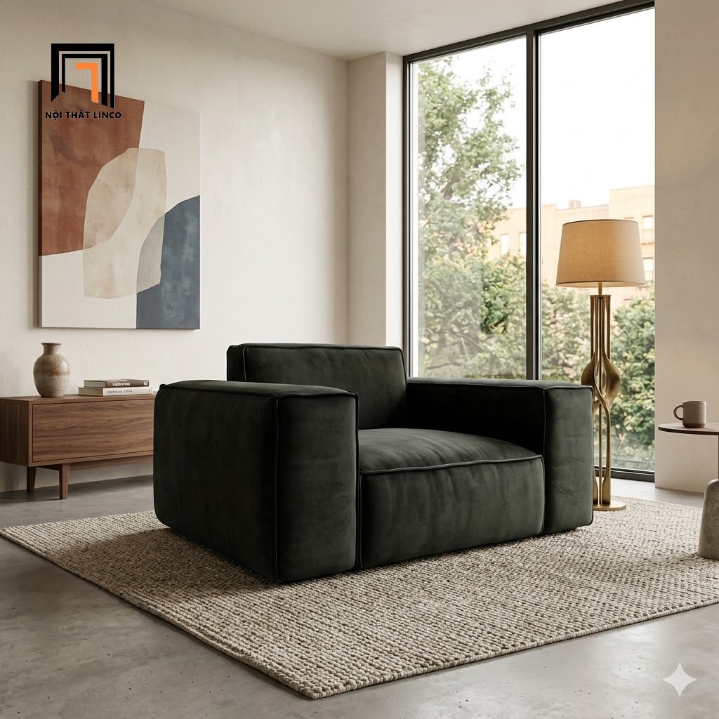 sofa đơn da công nghiệp