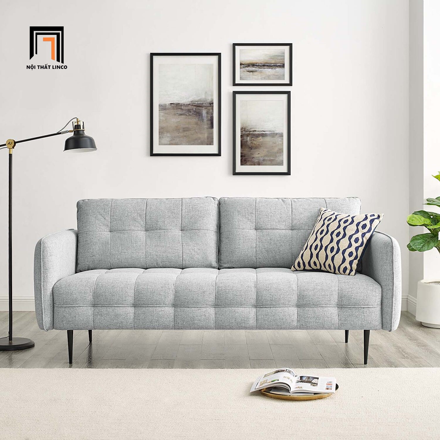 sofa xám trắng