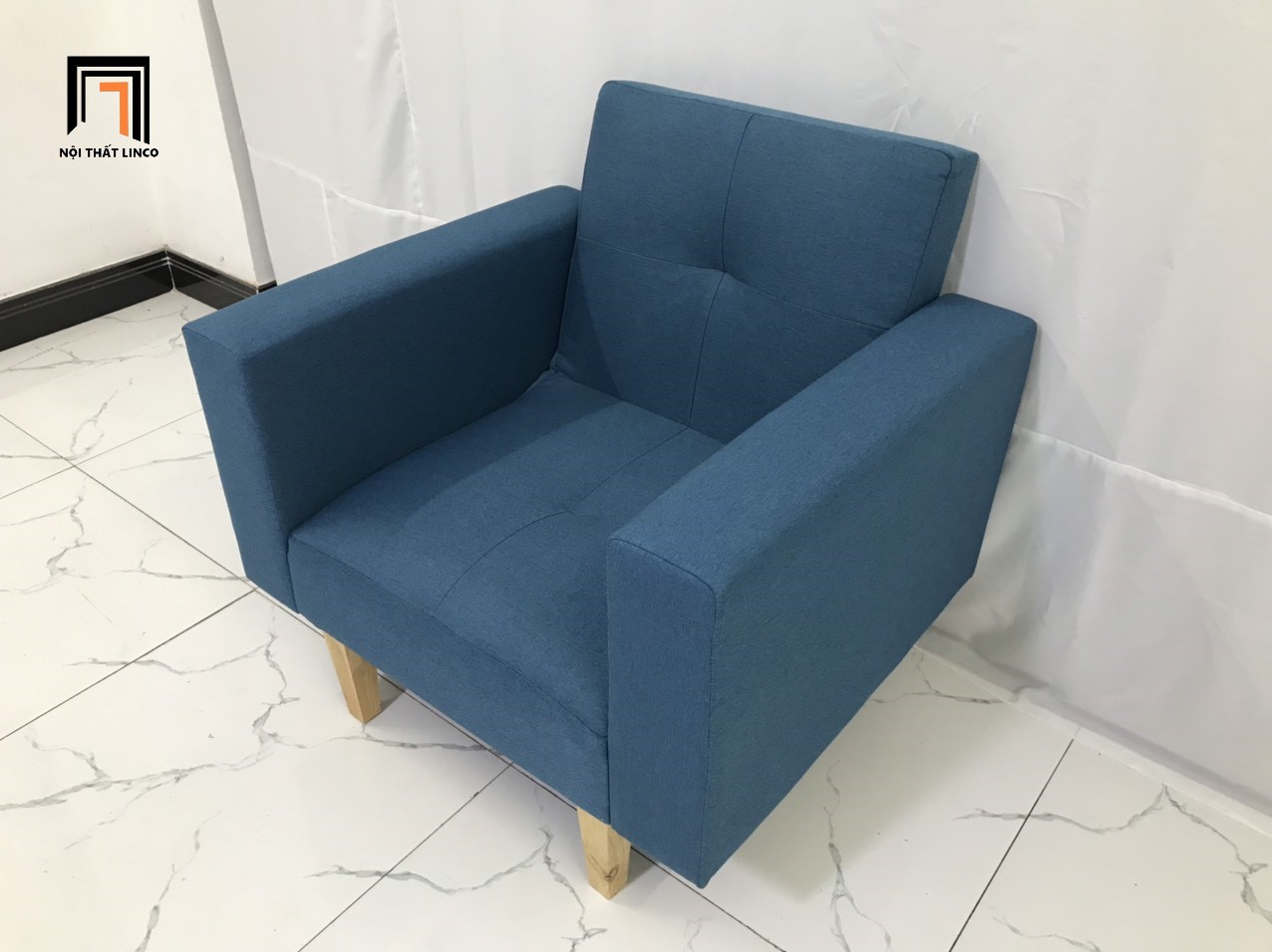 sofa đơn xanh dương