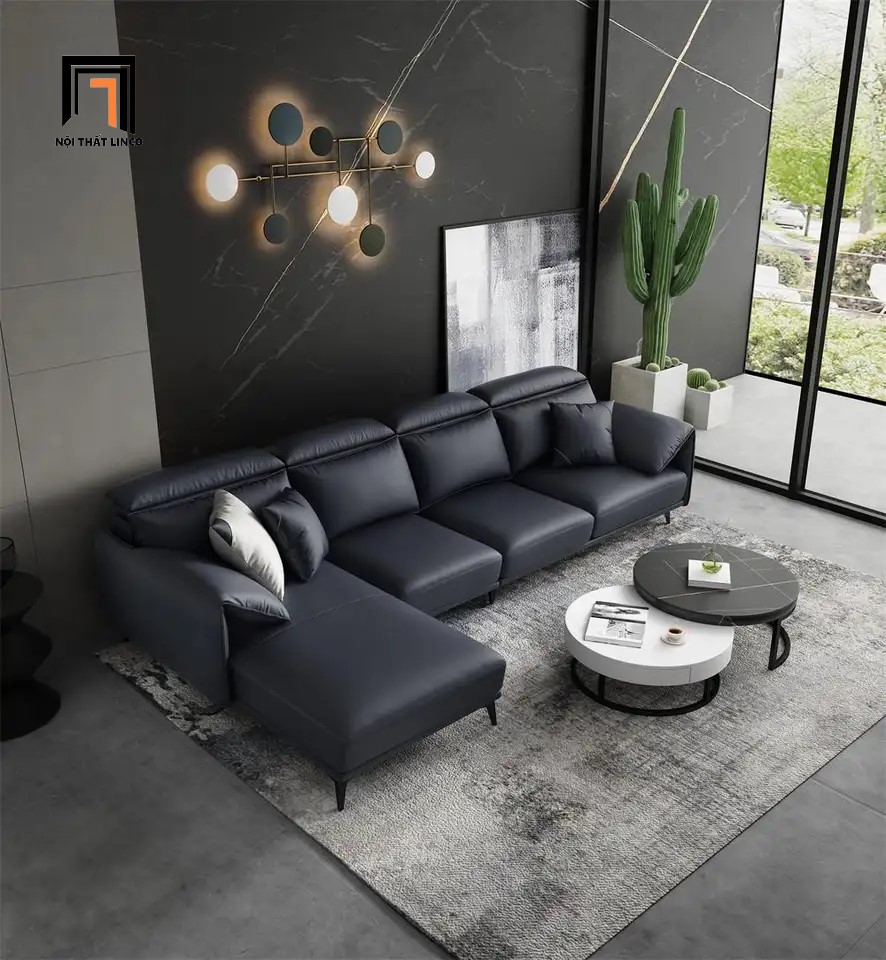 sofa góc da công nghiệp