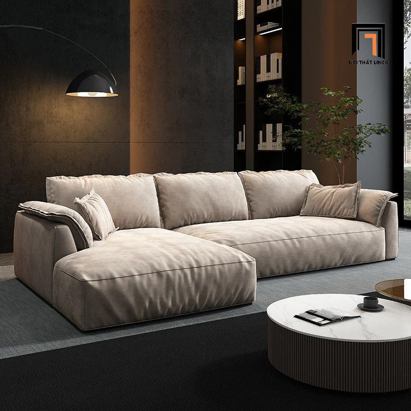 sofa góc vải nhung