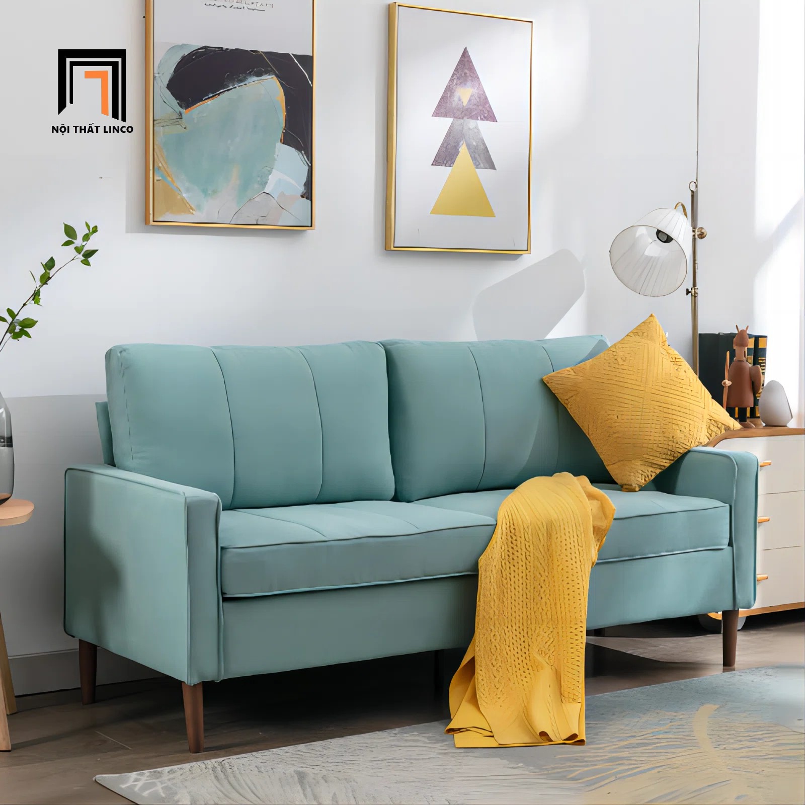 sofa băng màu xanh mint