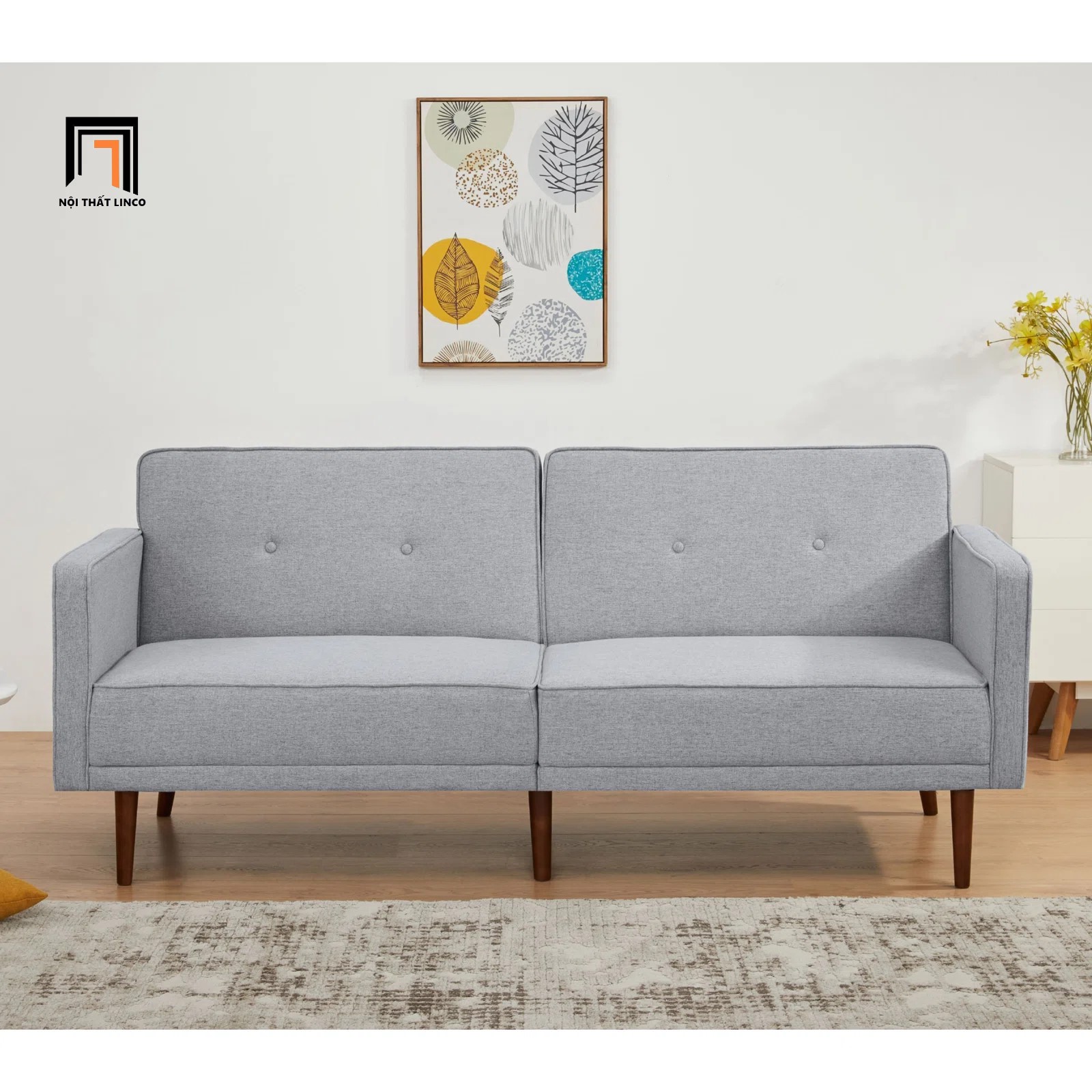 sofa giường màu xám trắng