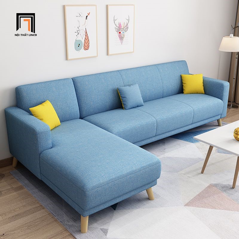 sofa góc xanh dương