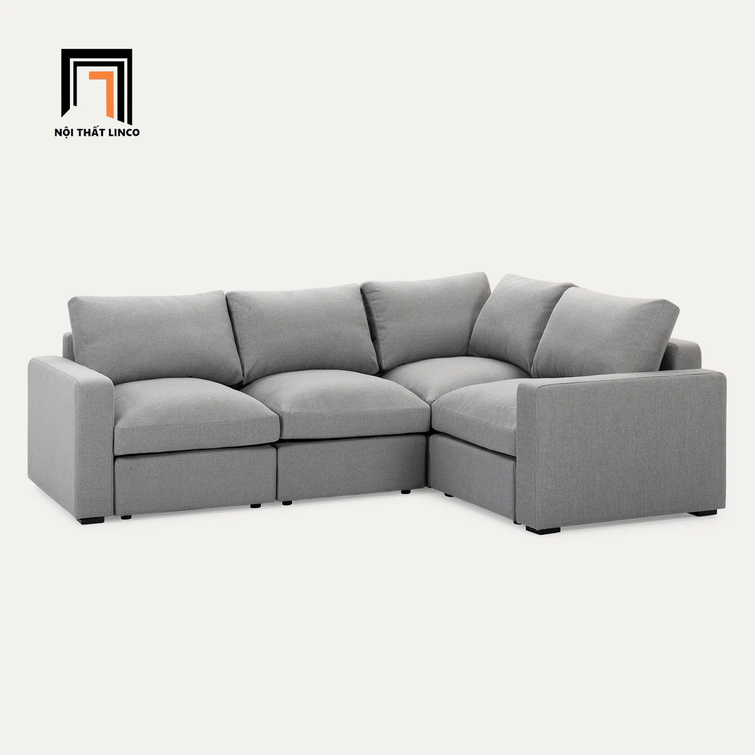 sofa góc màu xám