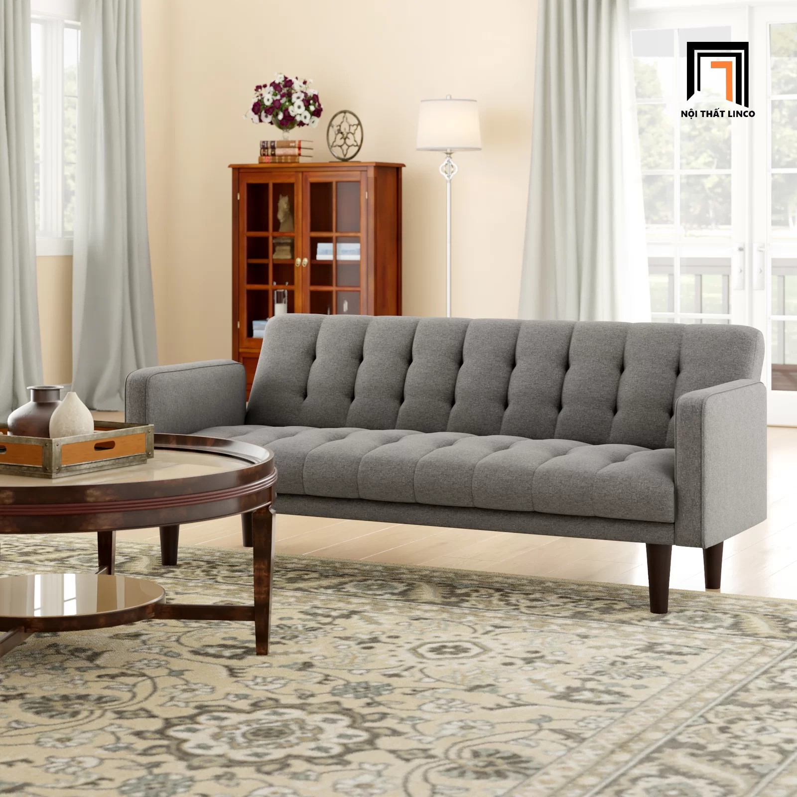 sofa giường xám đậm