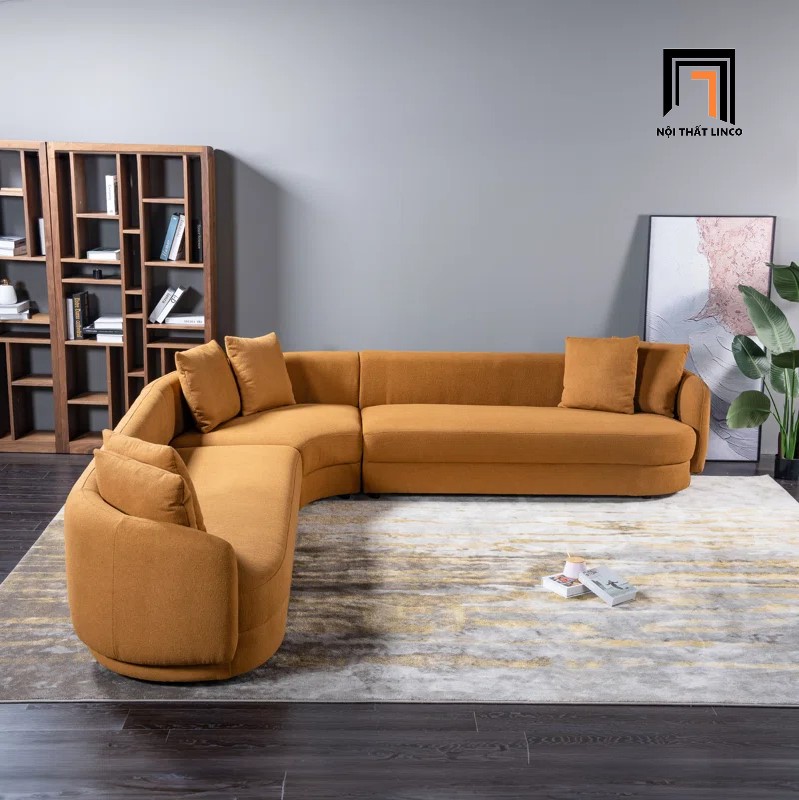 sofa góc vải nhung