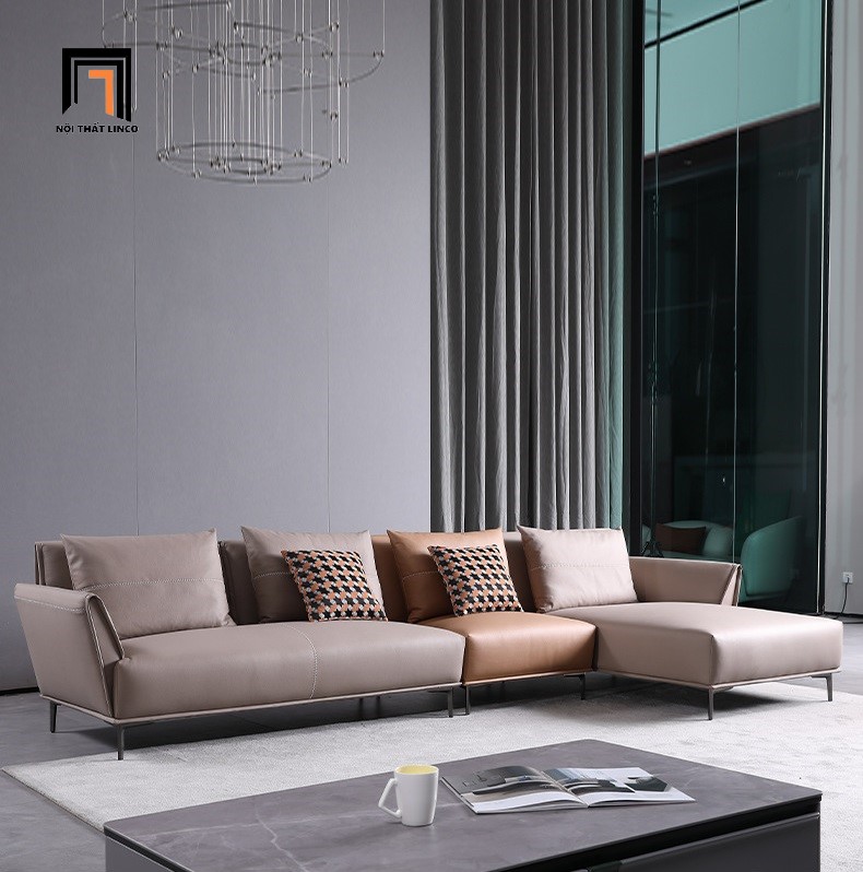 sofa góc da công nghiệp