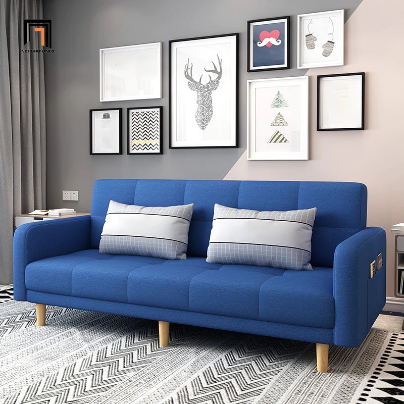 sofa giường xanh đậm