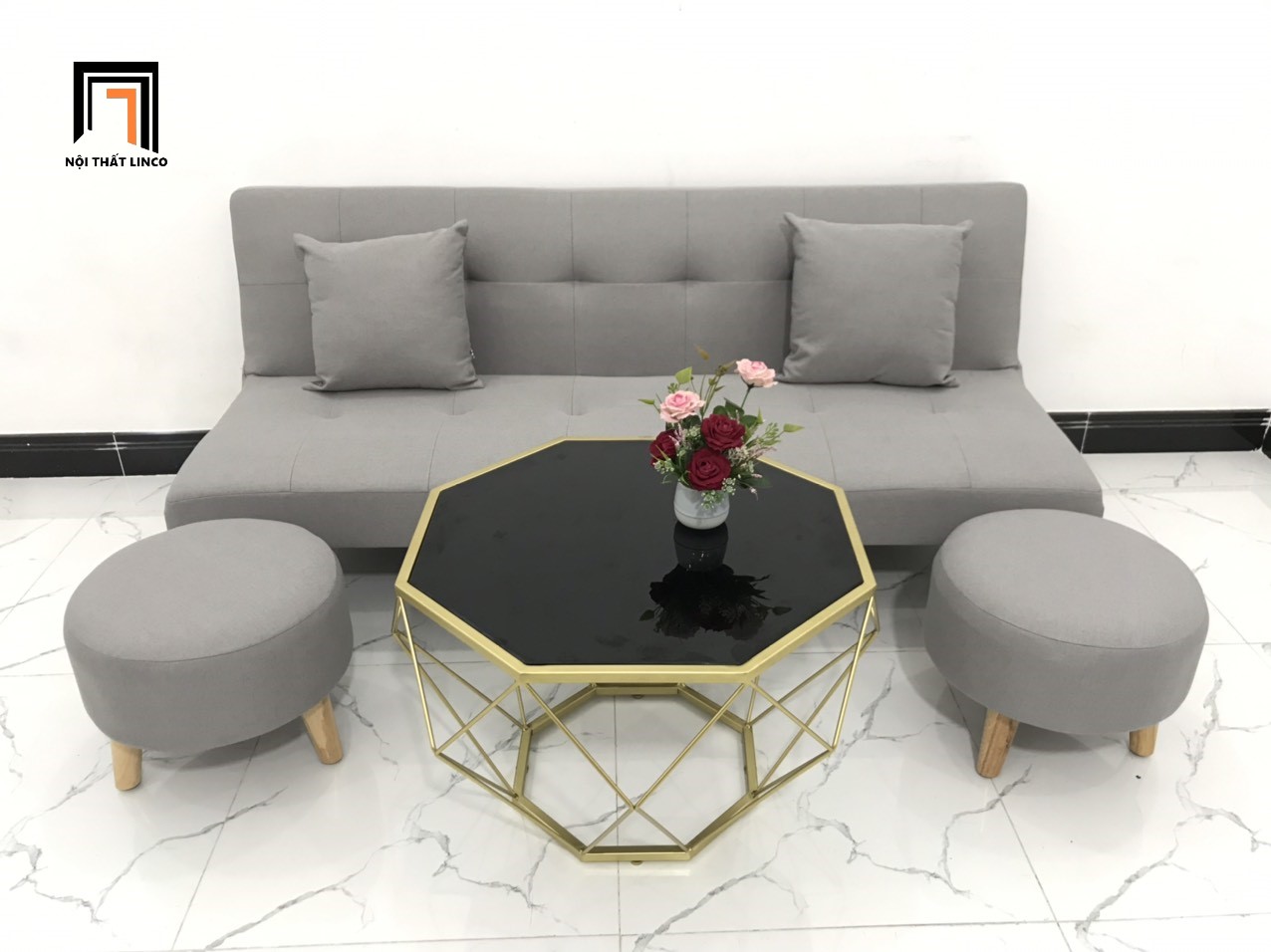 sofa giường màu xám ghi