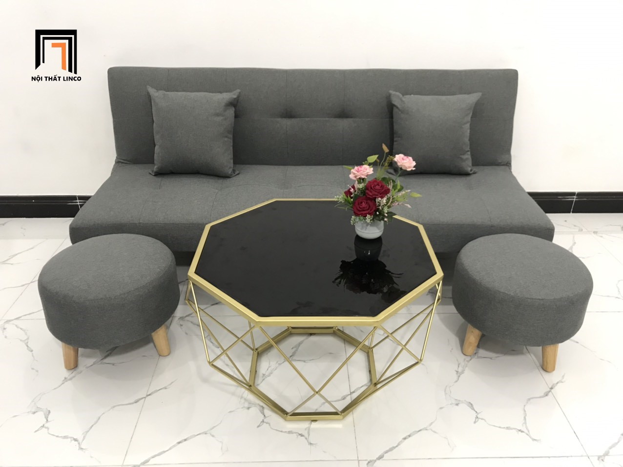 sofa xám lông chuột