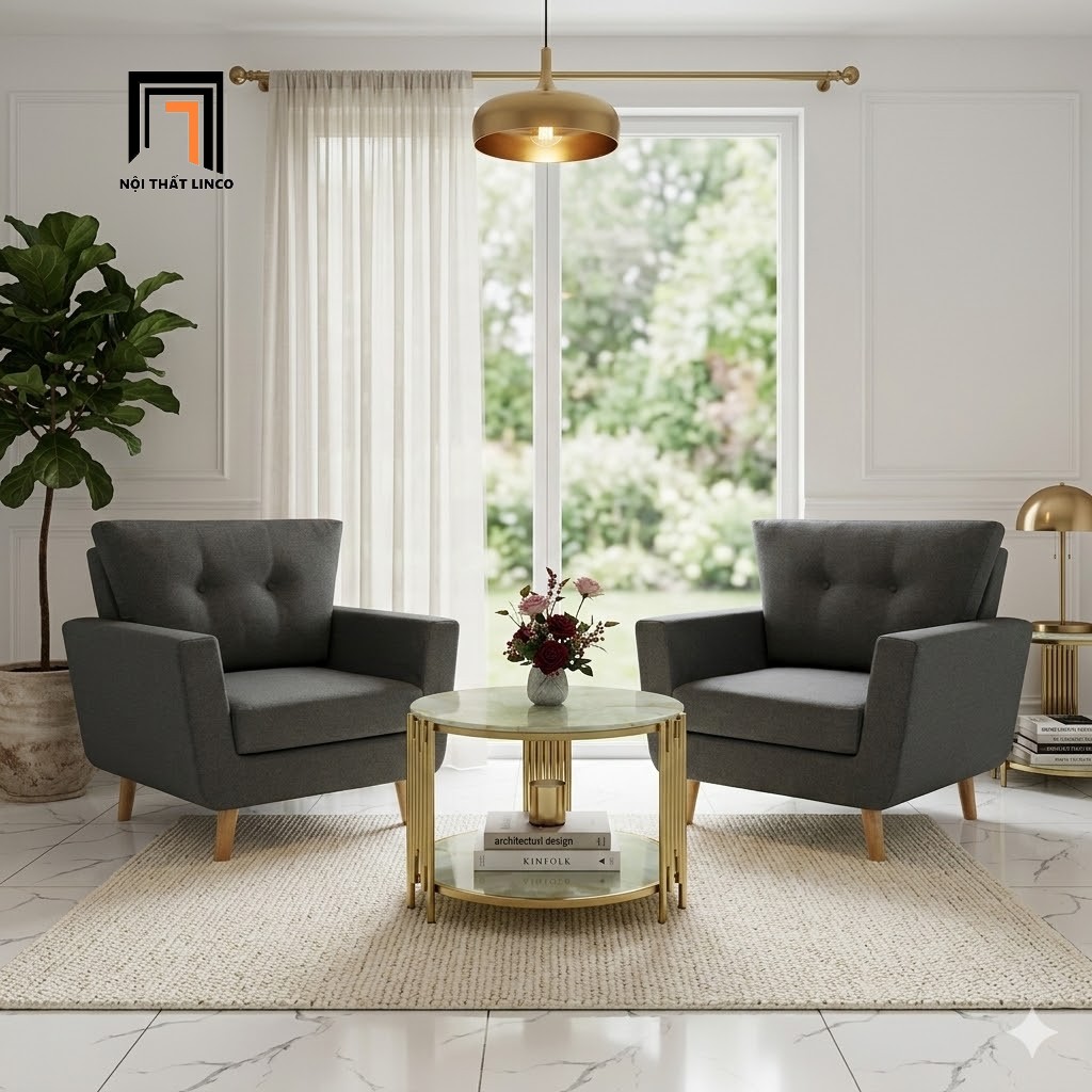 sofa đơn xám lông chuột
