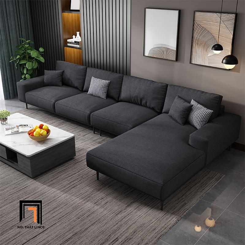 sofa góc xám đen
