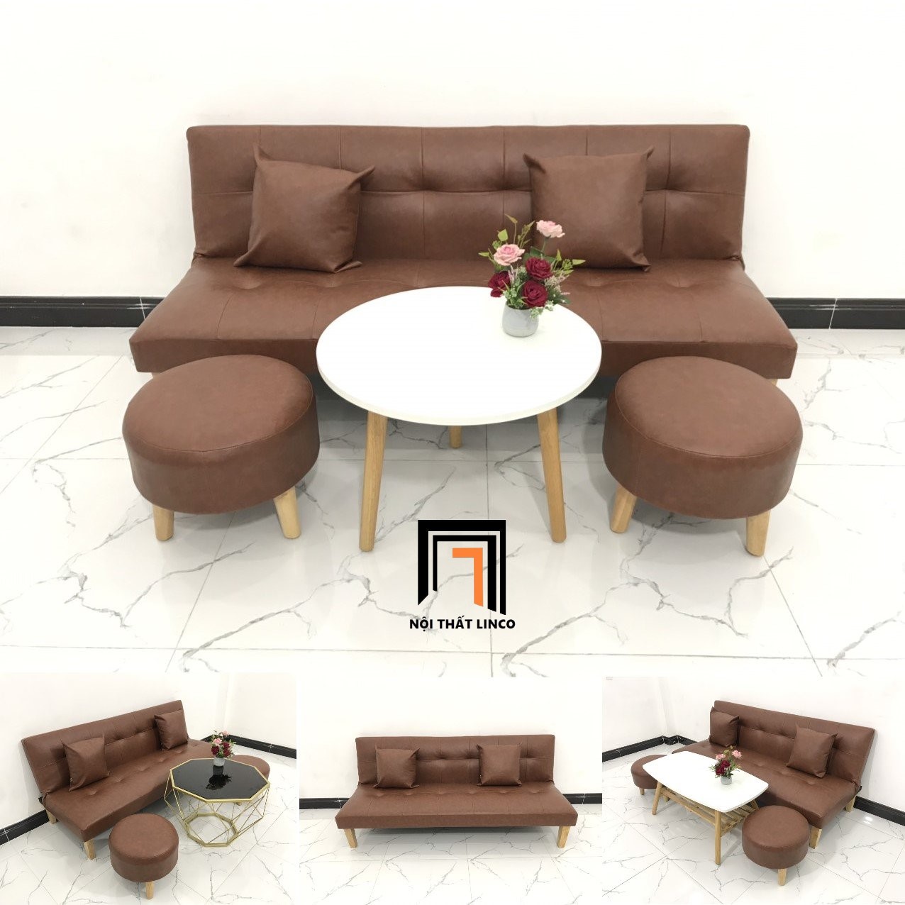 bộ ghế sofa da