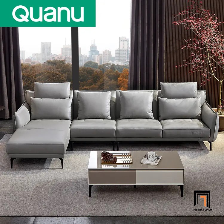 sofa góc da công nghiệp