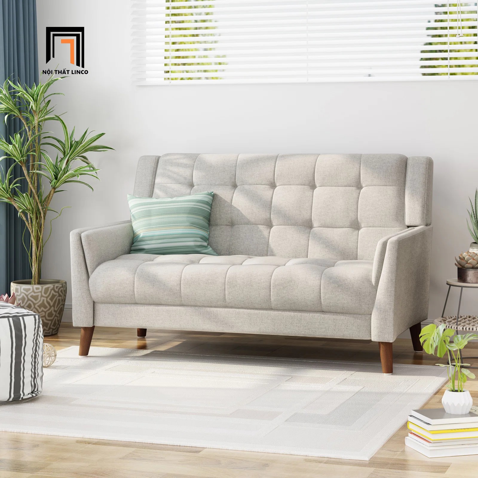 sofa băng xám trắng