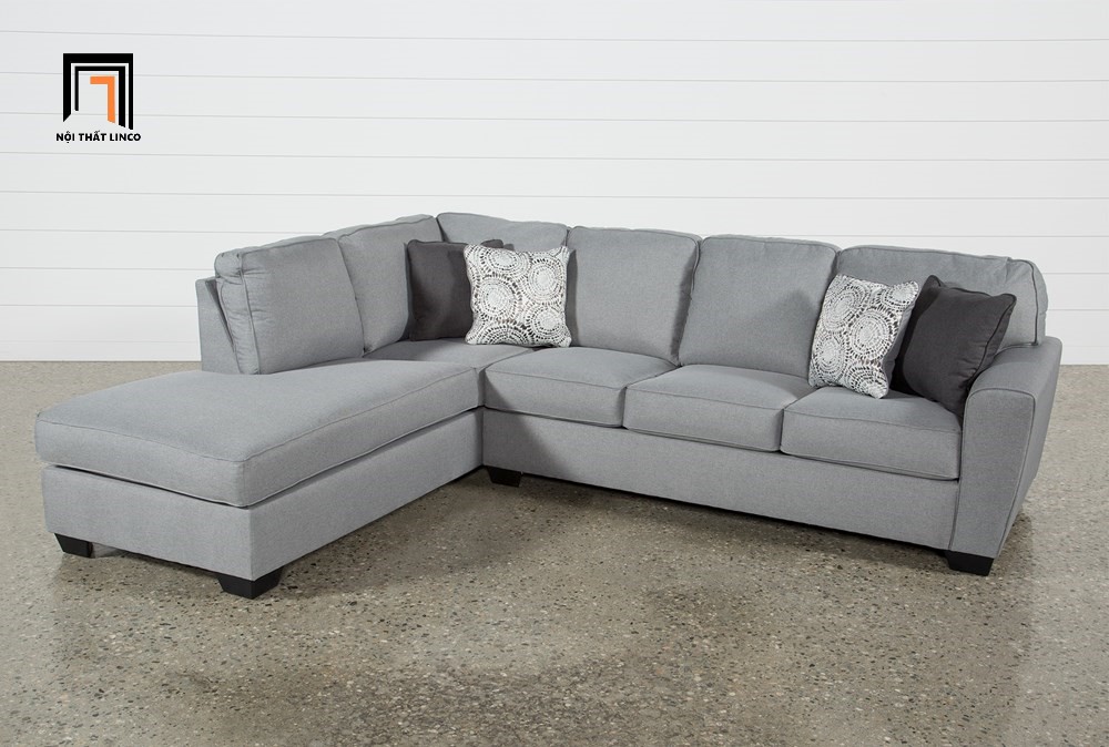 sofa góc màu xám