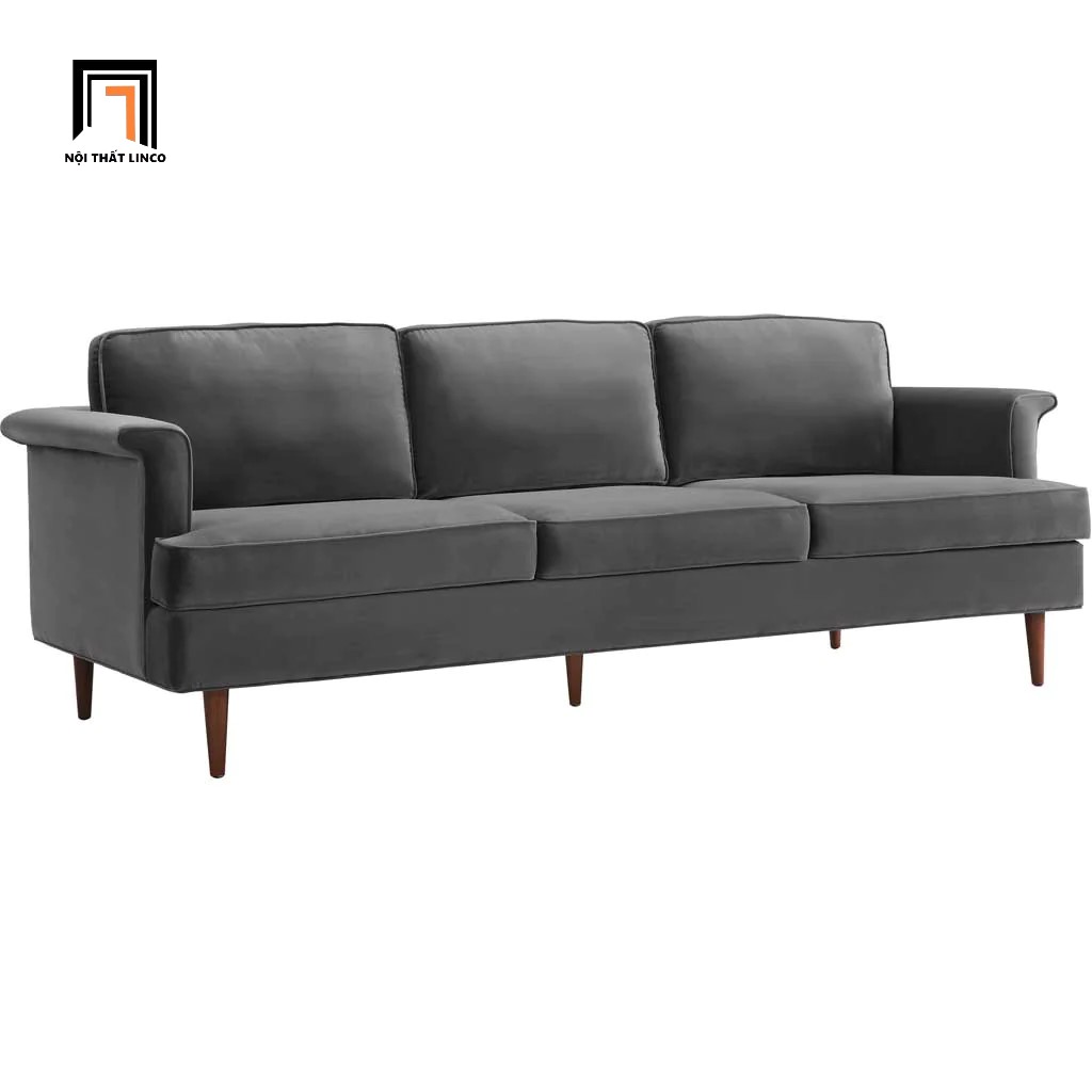 sofa vải nhung xám đen