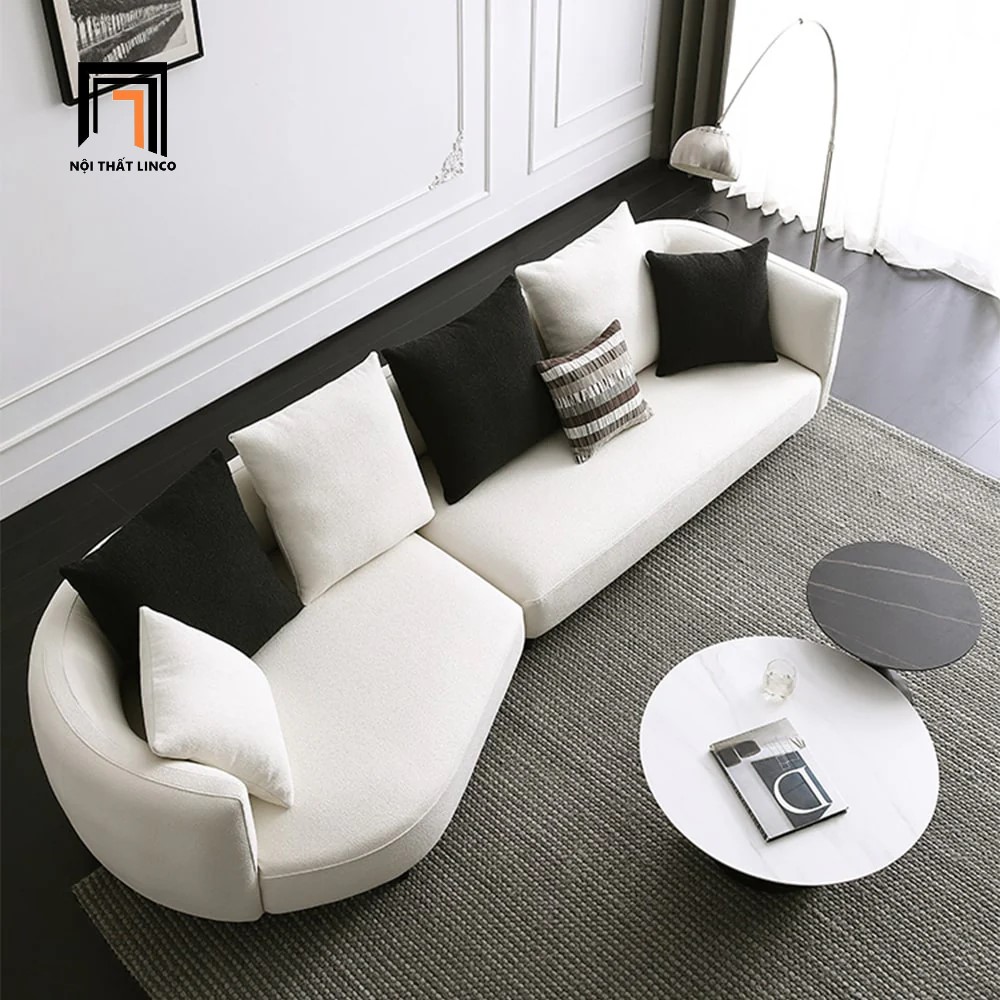 sofa băng nỉ trắng kem