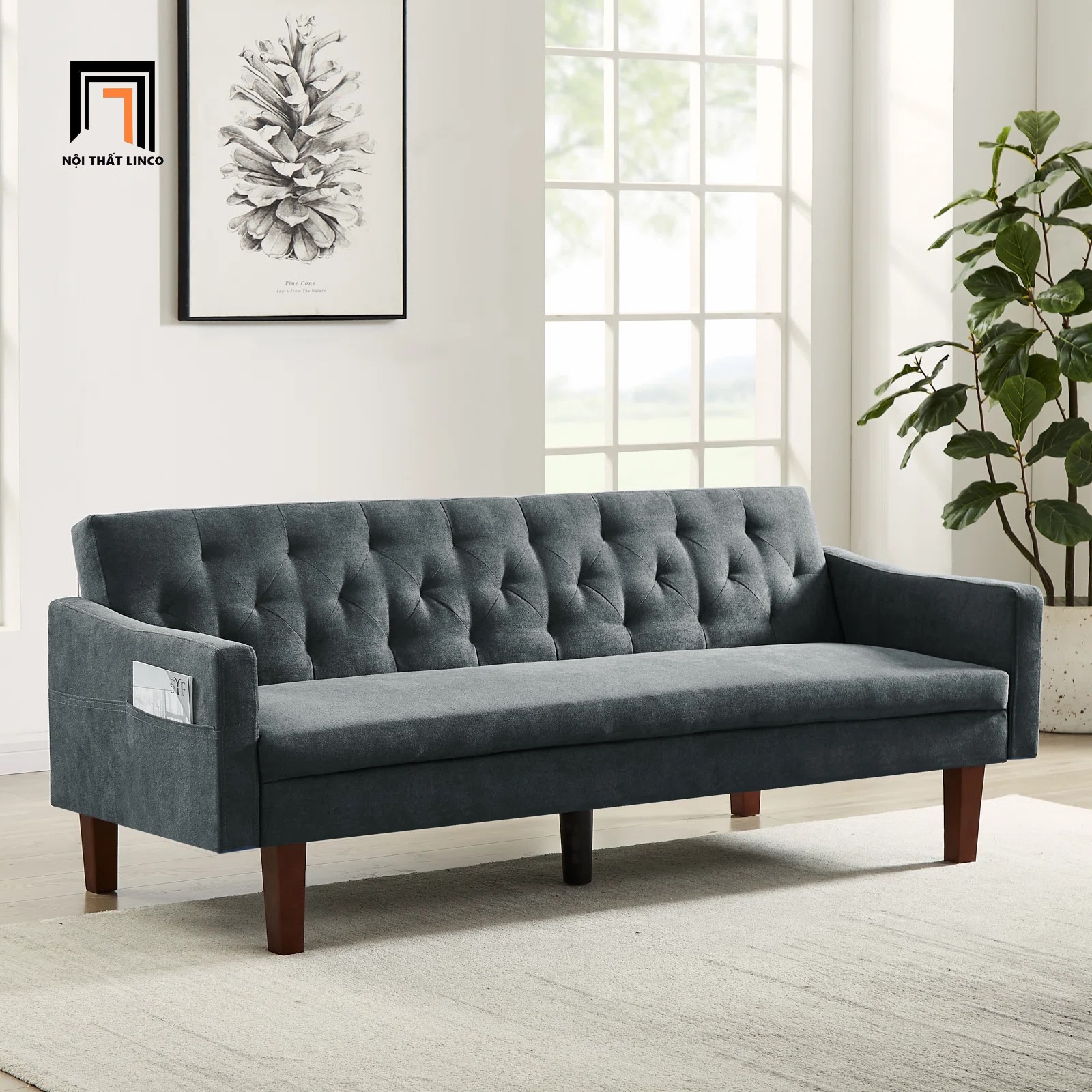 sofa giường xám đậm