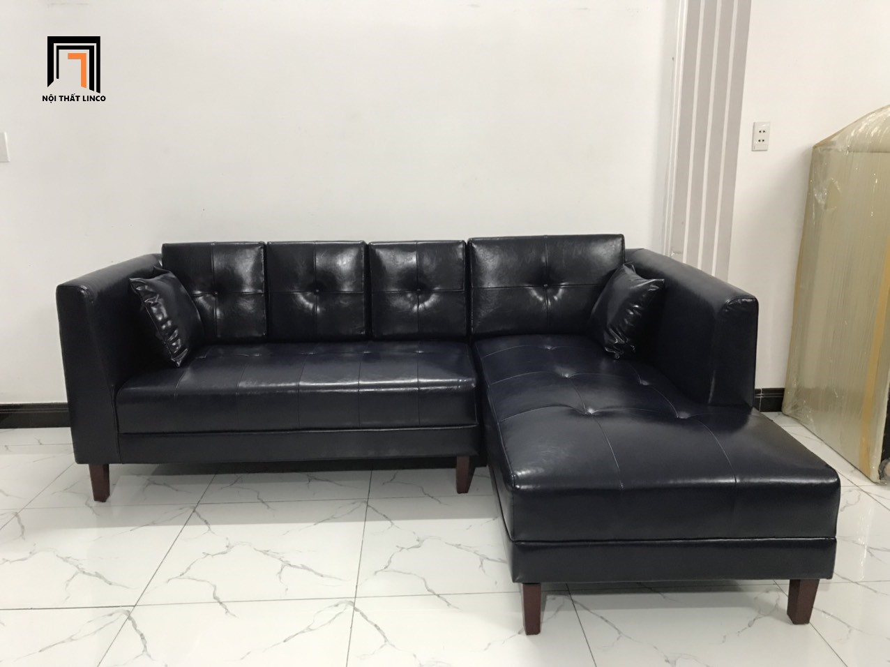 sofa góc da công nghiệp