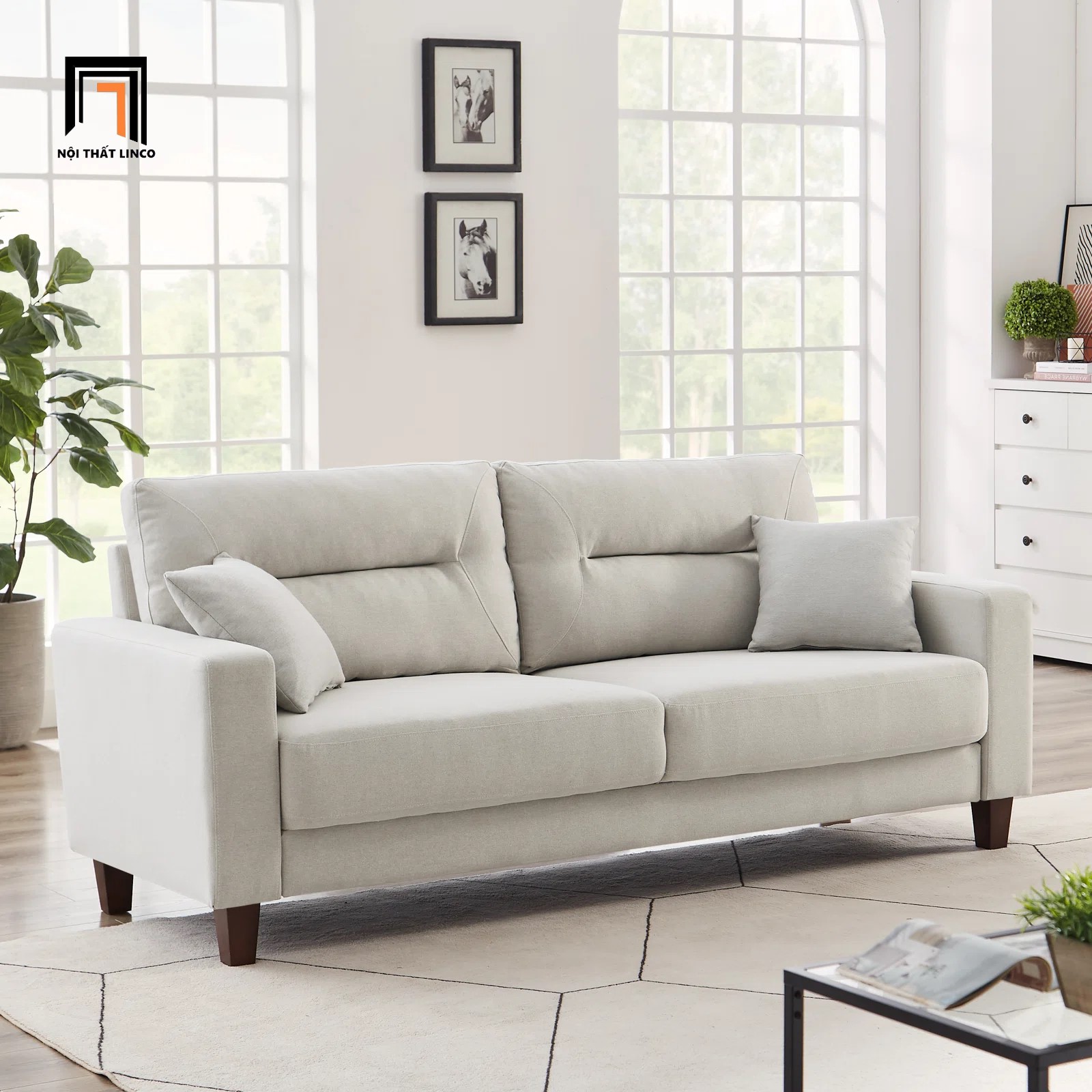 ghế sofa trắng kem